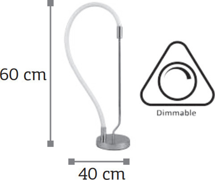 INLIGHT LED EPITRAPEZIO FOTISTIKO METALLIKO XROMIO/LEuKO 18W 1450Lm/3000K 60cm 3011