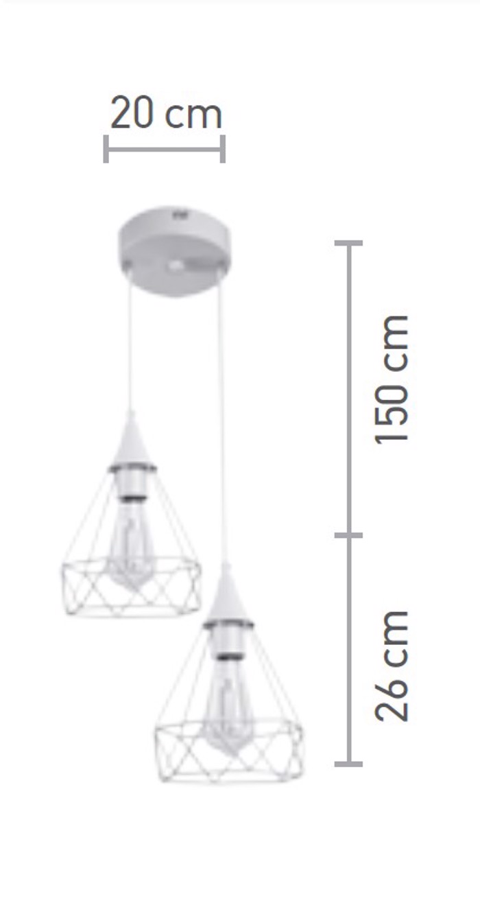 Inlight Difoto Fotistiko Orofis Metalliko Plega Lefko se Rozeta E27 4024-2-Wh