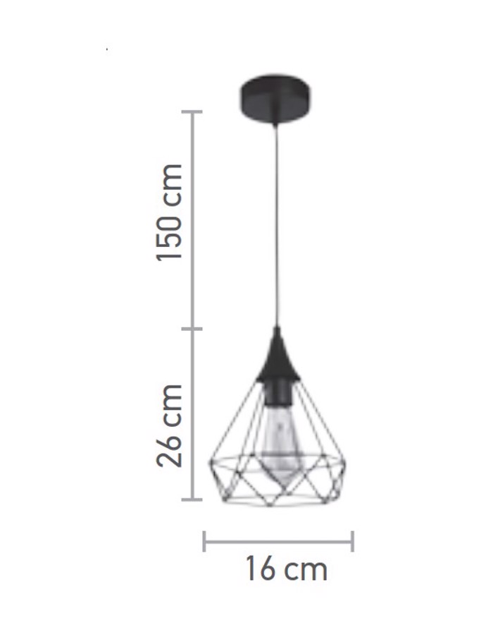 INLIGHT FOTISTIKO OROFIS METALLIKO PLEGA MAuRO E27 F16x26cm 4024