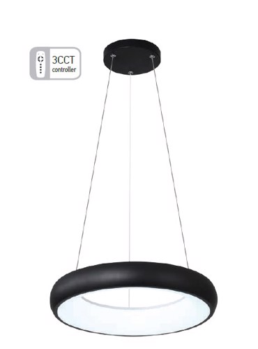 INLIGHT ΦΩΤΙΣΤΙΚΟ ΟΡΟΦΗΣ LED ΜΕ CONTROLLER ΡΥΘΜΙΣΗΣ ΕΝΤΑΣΗΣ/ΘΕΡΜΟΚΡΑΣΙΑΣ 4050Lm Φ40cm 42023-B-BLACK