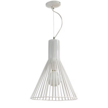 INLIGHT ΦΩΤΙΣΤΙΚΟ ΟΡΟΦΗΣ ΚΡΕΜΑΣΤΟ ΜΕΤΑΛΛΙΚΟ ΚΩΝΙΚΟ E27 Φ30x42cm ΛΕΥΚΟ 4347Α