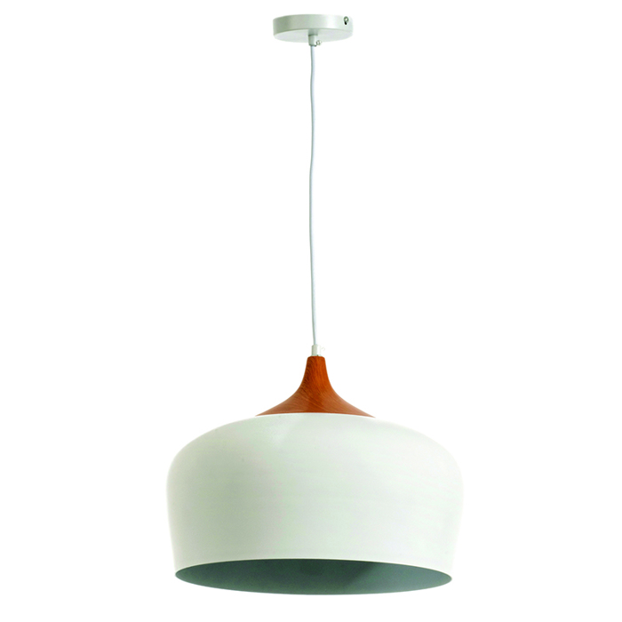 Inlight Fotistiko Orofis Kremasto Metallo/Xulo Lefko E27 F40X35ek 4387