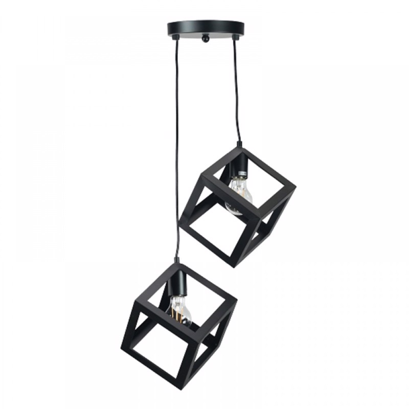 INLIGHT ΔΙΦΩΤΟ ΦΩΤΙΣΤΙΚΟ ΟΡΟΦΗΣ ΚΥΒΟΣ ΜΕΤΑΛΛΙΚΟ ΜΑΥΡΟ Ρ