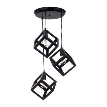 INLIGHT ΤΡΙΦΩΤΟ ΦΩΤΙΣΤΙΚΟ ΟΡΟΦΗΣ ΚΥΒΟΣ ΜΕΤΑΛΛΙΚΟ ΜΑΥΡΟ ΡΟΖΕΤΑ E27 4400-3