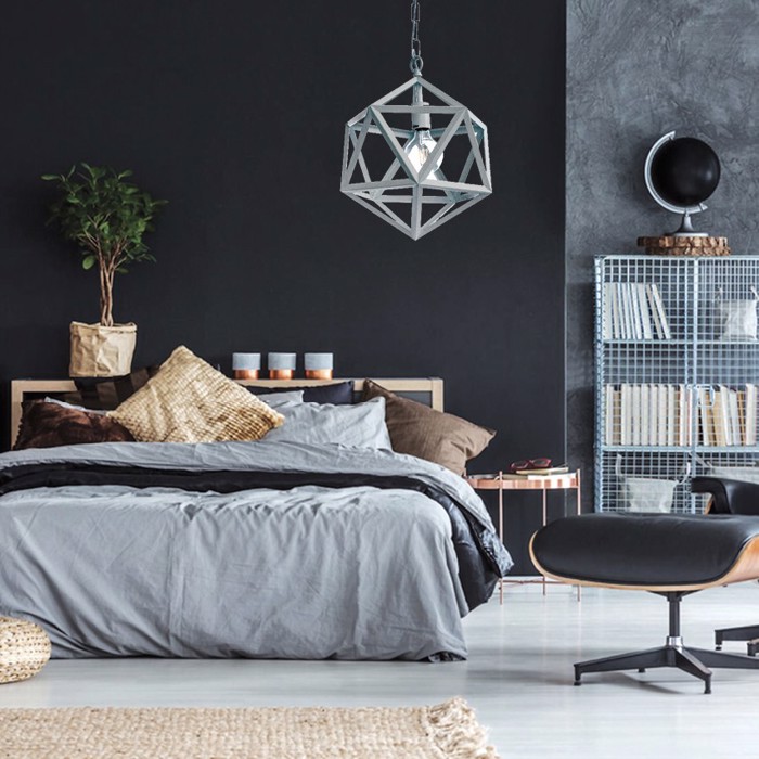 INLIGHT FOTISTIKO OROFIS KREMASTO METALLIKO POLuEDRO MAuRO 4418