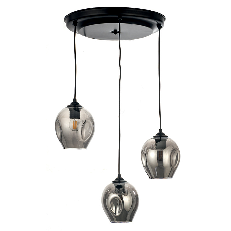 inLight - ΣΗΜΑΝΤΙΚΟ: Σε περίπτωση διαφοράς τιμής από το κατάστημα ισχύει παντα και μόνο η τιμή του καταστήματος Inlight Τρίφωτο Φωτιστικό Οροφής Μέταλλο Γυαλί Μαύρο/Φι