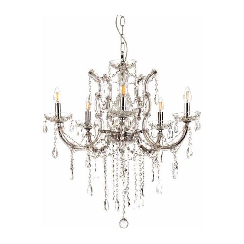 inLight - ΣΗΜΑΝΤΙΚΟ: Σε περίπτωση διαφοράς τιμής από το κατάστημα ισχύει παντα και μόνο η τιμή του καταστήματος INLIGHT 6ΦΩΤΟΣ ΠΟΛΥΕΛΑΙΟΣ ΜΕΤΑΛΛΟ/ΚΡΥΣΤΑΛΛΟ ΧΡΩΜΙΟ E14