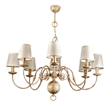 INLIGHT 8ΦΩΤΟΣ ΠΟΛΥΕΛΑΙΟΣ ΜΕΤΑΛΛΙΚΟΣ ΛΕΥΚΗ ΠΑΤΙΝΑ E14 Φ83x52cm 5311-8