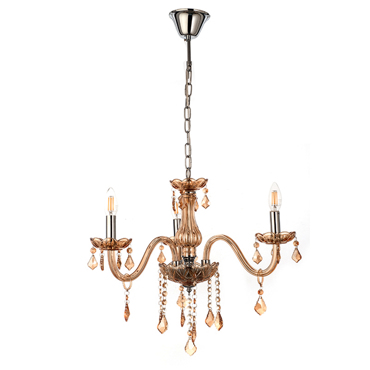 INLIGHT 3ΦΩΤΟΣ ΠΟΛΥΕΛΑΙΟΣ ΓΥΑΛΙΝΟΣ ΜΕΛΙ ΜΕ ΚΡΥΣΤΑΛΛΑ E14 Φ55cm 5314-3