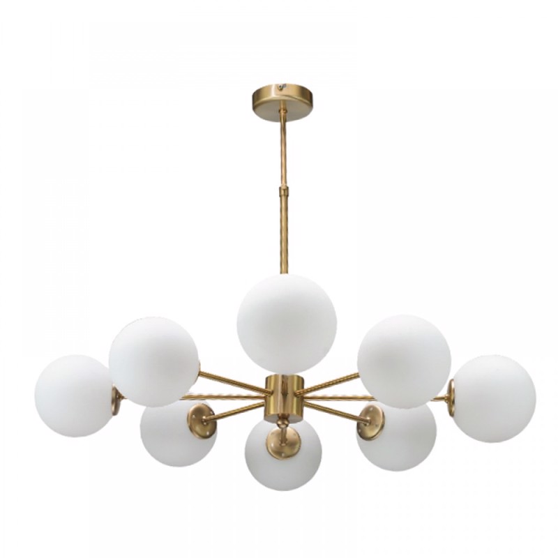 inLight - ΣΗΜΑΝΤΙΚΟ: Σε περίπτωση διαφοράς τιμής από το κατάστημα ισχύει παντα και μόνο η τιμή του καταστήματος Inlight 8φωτο Φωτιστικό Οροφής Μεταλλικό/Γυάλινο Χρυσό