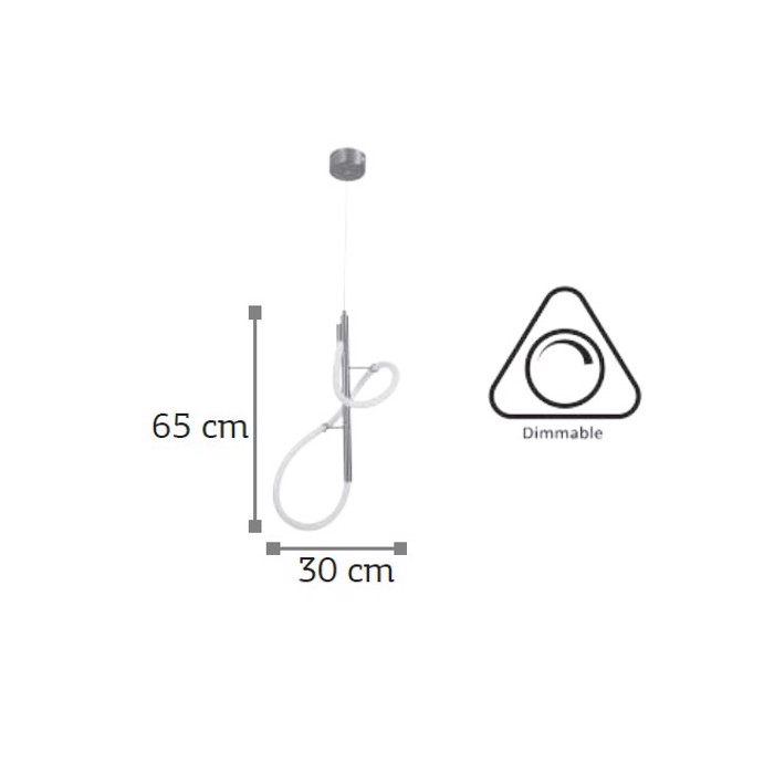 Inlight Fotistiko Orofis Led Metallo me Solina Silikonis Xromio/Lefko 25W 2000Lm/3000K 6015