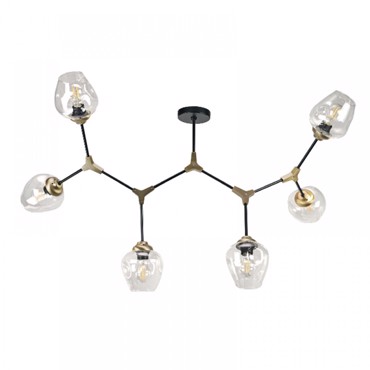 INLIGHT ΕΞΑΦΩΤΟ ΦΩΤΙΣΤΙΚΟ ΟΡΟΦΗΣ ΜΕΤΑΛΛΙΚΟ/ΓΥΑΛΙΝΟ ΜΑΥΡΟ/ΧΡΥΣΟ E27 6129-6