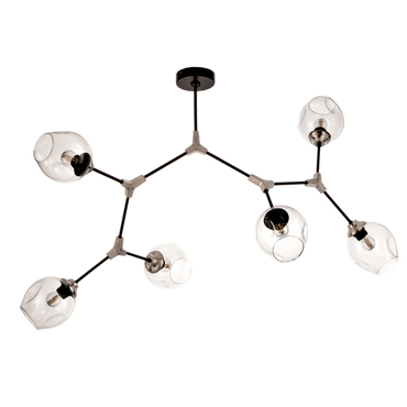 INLIGHT ΕΞΑΦΩΤΟ ΦΩΤΙΣΤΙΚΟ ΟΡΟΦΗΣ ΜΕΤΑΛΛΙΚΟ/ΓΥΑΛΙΝΟ ΜΑΥΡΟ/ΝΙΚΕΛ E27 6129-6