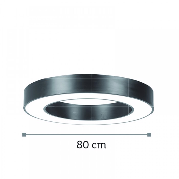INLIGHT FOTISTIKO OROFIS ALOuMINIOu LED 75W 6000lm/4000K F80CM 6171-80-LEuKO
