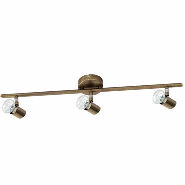 Inlight Τρίφωτο Σποτ σε Ράγα Μεταλλικό GU10 Οξυντέ 60X8X15cm 9076-3