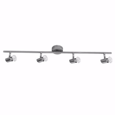 INLIGHT ΤΕΤΡΑΦΩΤΟ ΣΠΟΤ ΣΕ ΡΑΓΑ ΜΕΤΑΛΛΙΚΟ GU10 ΝΙΚΕΛ ΜΑΤ 80x8x15cm 9076-4