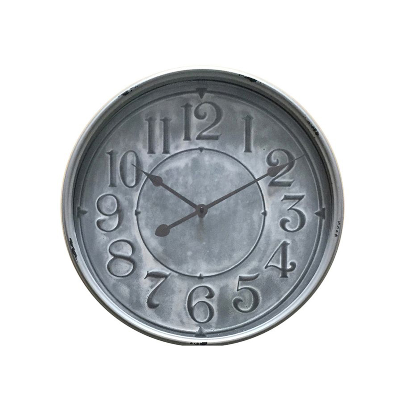 InTheBox - Maison PERE Ρολόι Τοίχου Μεταλλικό Γκρι με Γ