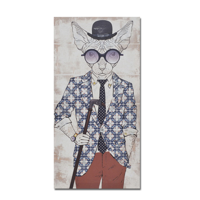 InTheBox - Maison MR.CAT Πίνακας Καμβάς με Ξύλο Πολύχρω