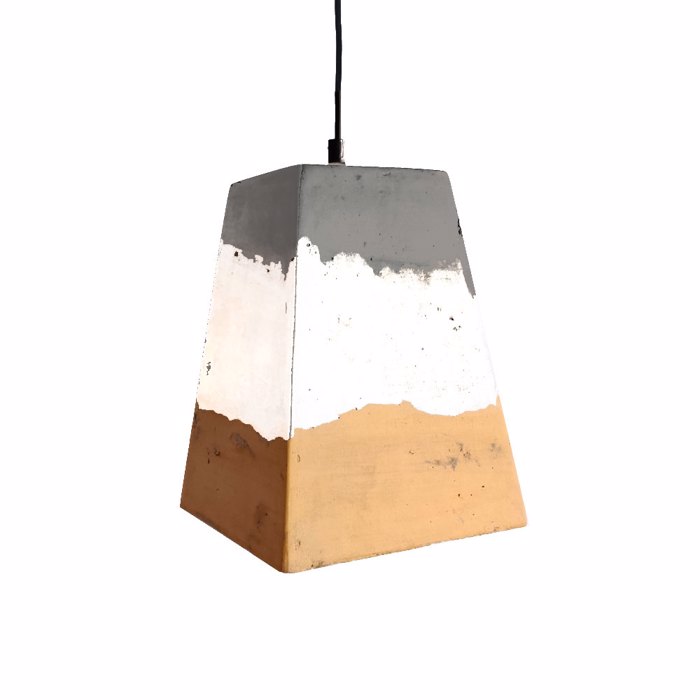 InTheBox - Maison LETT Kremasto Fotistiko Orofis Tsimentenio Kitrino/Ggri/Lefko 1xE27 20.5x20.5x27cm 017675