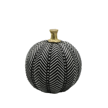 InTheBox - Maison PUMKIN DECO Κολοκύθα Resin Μαύρη/Λευκή Φ13x14.3cm 017988