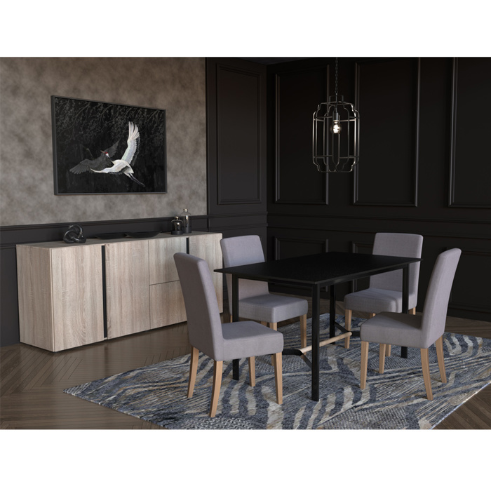 InTheBox - Maison CRANE 1 Pinakas Kambas me Xulo Mavros/Ggri/Lefkos 122.5x82.5x4.5cm 018740