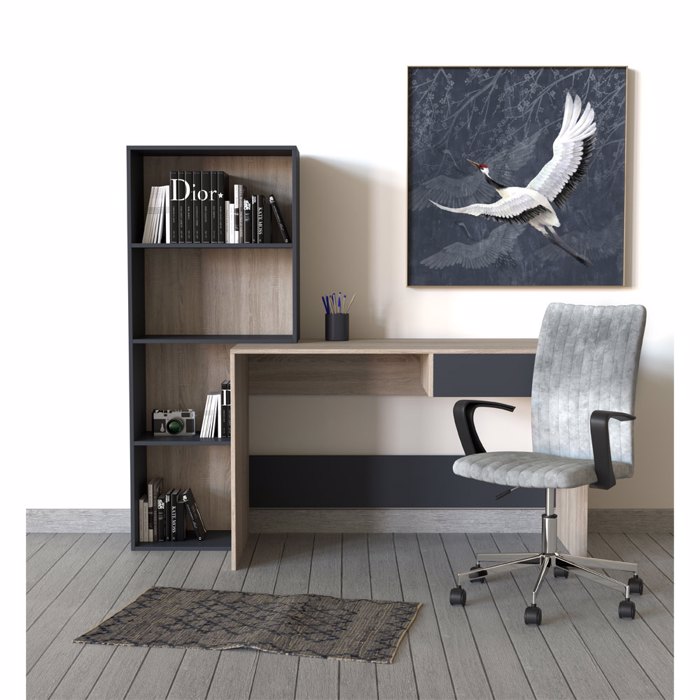 InTheBox - Maison CRANE 2 Pinakas Kambas me Petrol/Lefko/Mavro Xulo 82.5x82.5x4.5cm 018741