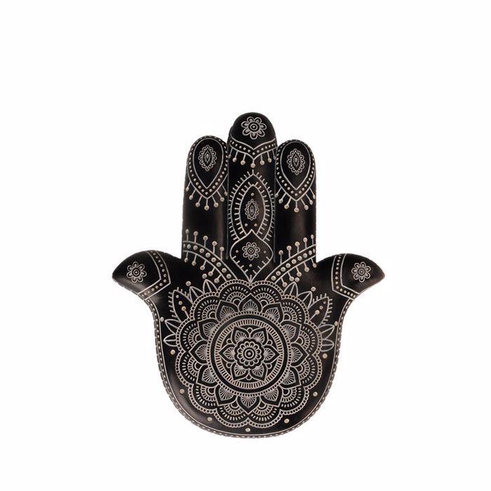 InTheBox HAMSA DECO TOIXOu Diakosmitiko Resin Mavro/Lefko 25x3x30cm 019682