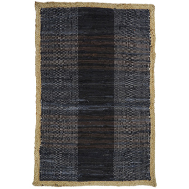 InTheBox - Maison DARK Χαλί Δερμάτινο/Γιούτα Μαύρο/Μπεζ 60x90cm 020525