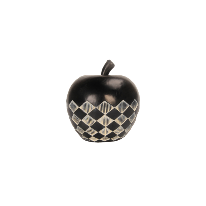 InTheBox - Maison FRUIT BLACK 2 DECO Milo Resin Mavro/Lefko F12x13.2cm 020751