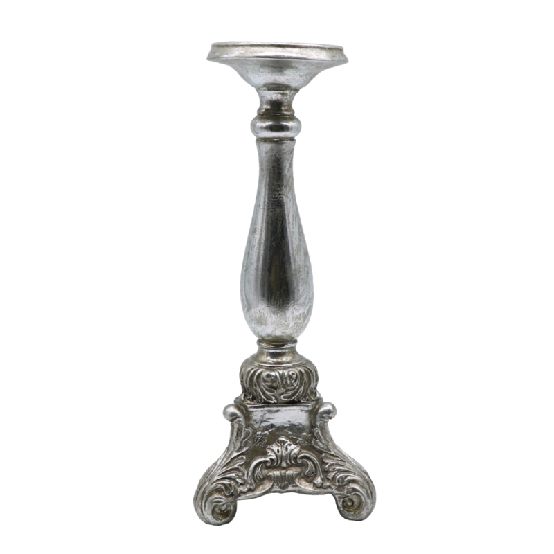 InTheBox - Maison GABI Κηροπήγιο Resin Ασημί Φ12x32cm 0