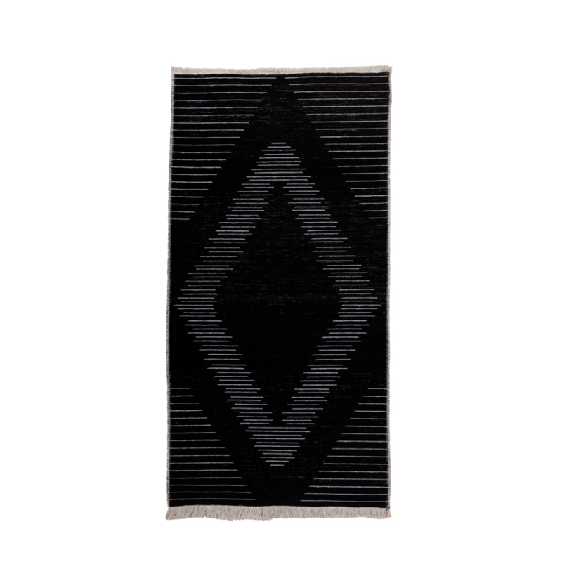 Χαλιά agiovlasitishome - ΣΗΜΑΝΤΙΚΟ: Σε περίπτωση διαφοράς τιμής από το κατάστημα ισχύει παντα και μόνο η τιμή του καταστήματος InTheBox - Maison SIGHT Χαλί Υφασμάτινο Μαύρο/Γκρι 80x1