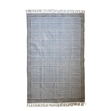 InTheBox - Maison HAMMA 1 Χαλί Βαμβακερό Μπεζ/Μαύρο/Μπλε 190x120cm 021678