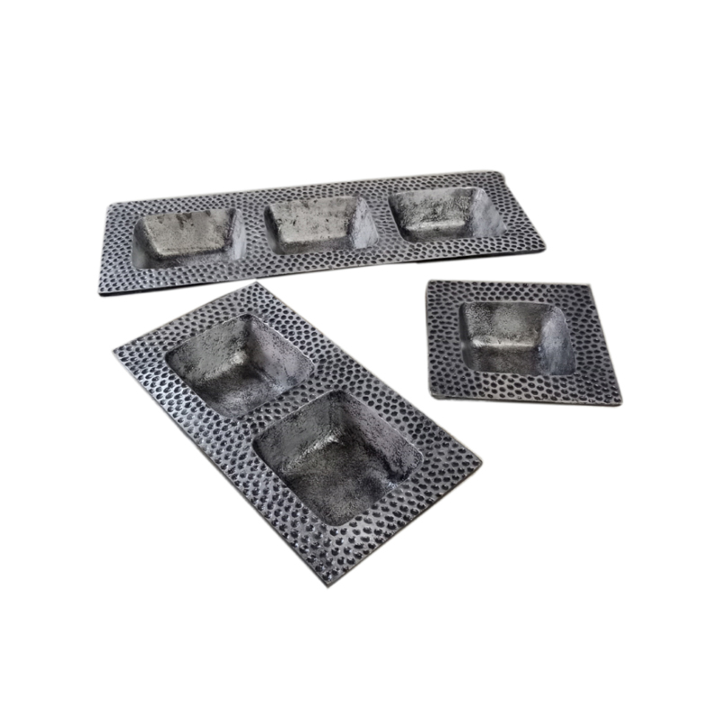 InTheBox - Maison MARTIN Σετ των 3 Μπωλ Αλουμινίου Ασημ