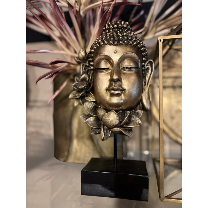 InTheBox - Maison LOTUS BUDDHA DECO Boudas Resin Xrusos/Mavros 18.6x9x35cm 022507