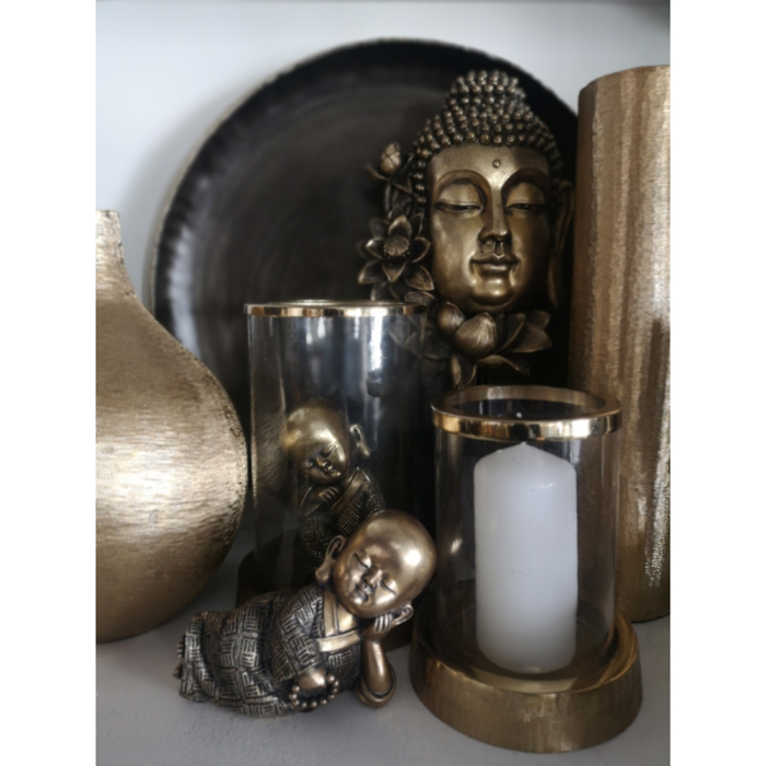 InTheBox - Maison LOTUS BUDDHA DECO Boudas Resin Xrusos/Mavros 18.6x9x35cm 022507