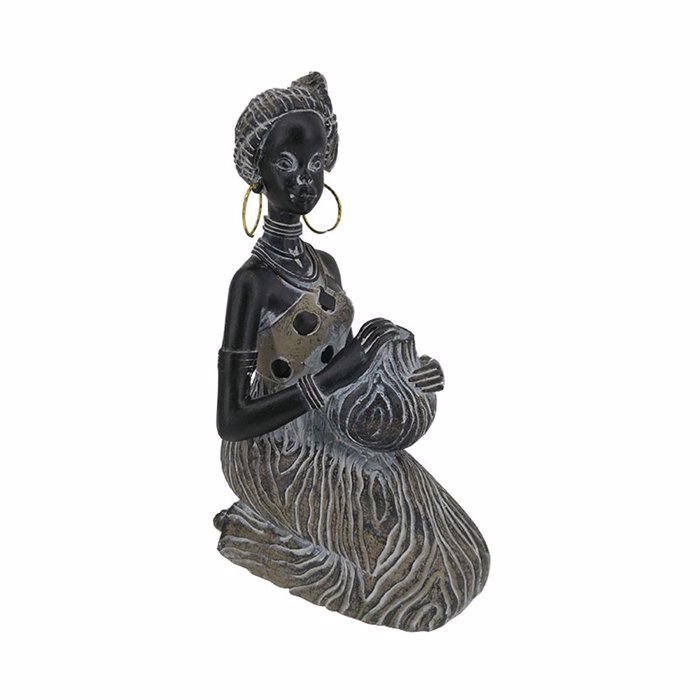 InTheBox - Maison RABIA 2 DECO Figura Resin Mavri/Kafe/Lefki 12x7.5x18cm 022739