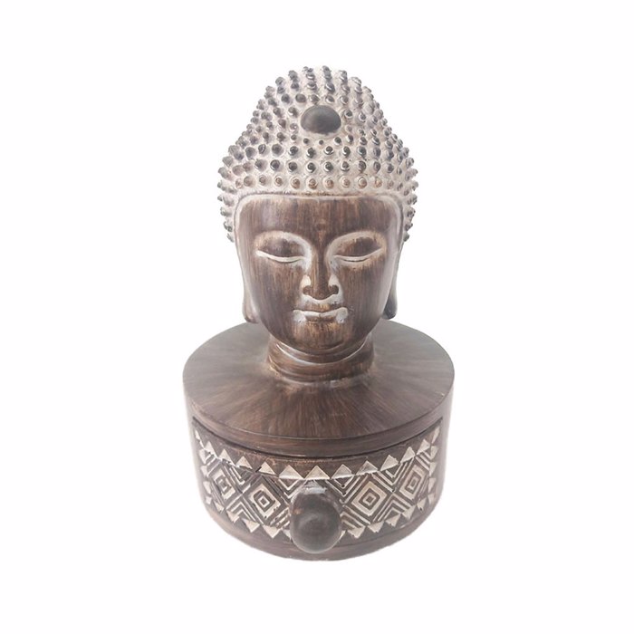 InTheBox - Maison BADBA DECO Boudas Resin Kafe/Lefkos 10x11.3x14.5cm 022743