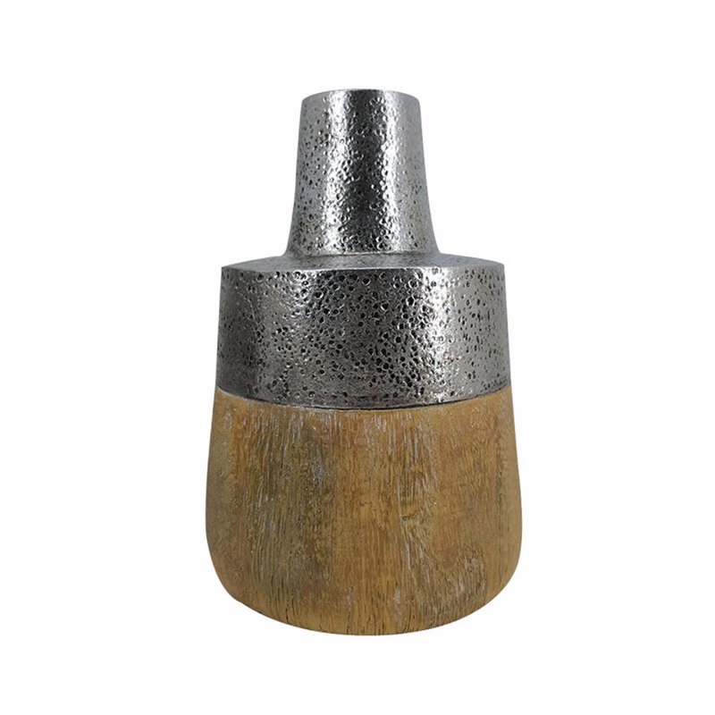 InTheBox - Maison CHERN Βάζο Resin Φυσικό/Ασημί Φ13.5x1