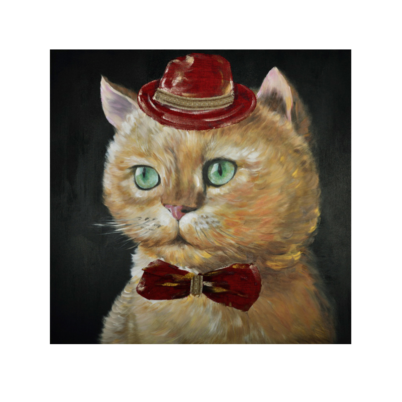 InTheBox - Maison BISAD CAT Πίνακας Καμβάς με Πολύχρωμο