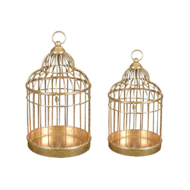 InTheBox - Maison AVIARY DECO Σετ των 2 Κλουβί Μεταλλικό Χρυσό Φ30.5x52.1cm/Φ24.8x44.5cm 023422