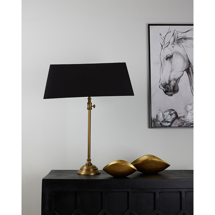 InTheBox - Maison LANG Epitrapezio Fotistiko Alouminiou/ufasma Xruso Antike/Mavro 60x60x86cm 024403