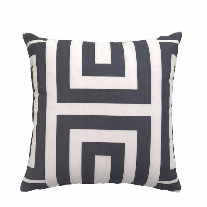 InTheBox - Maison KEYA Diakosmitiko Maxilari 45x45cm Bambaki Mavro/Lefko Polyester 029119