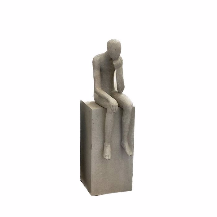InTheBox - Maison THINKING MAN Diakosmitiki Figura apo Texniti Petra Bez 23x15x53cm 029249