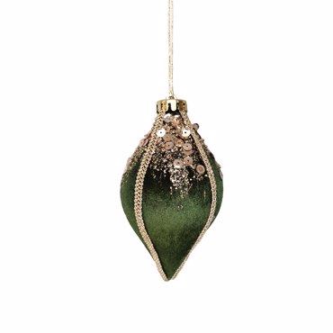 InTheBox - Maison XMAS VELOUR B Μπάλα Foam Βελούδινη Πράσινη 8x8x14cm 030301