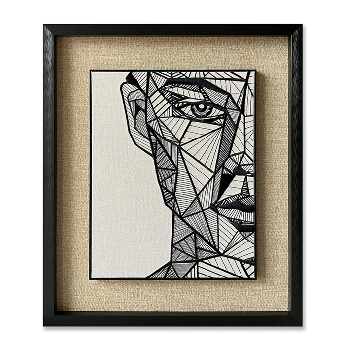 InTheBox - Maison OPTICAN GEOMETRY Pinakas Diakosmisis 60X70X4 Xarti/Gyali Lefko/Mavro/Mpez 030465