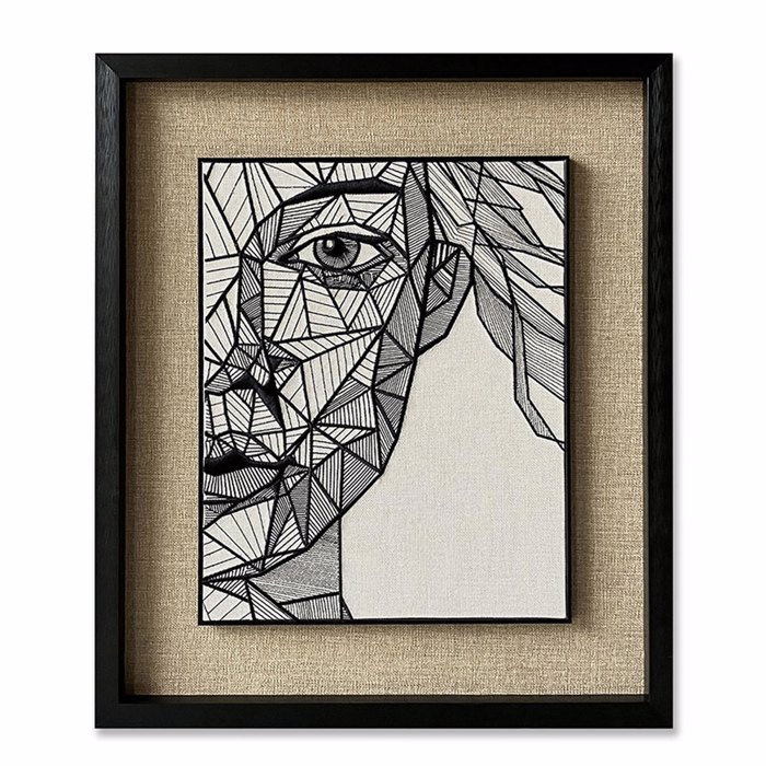 InTheBox - Maison LINEAR GEOMETRY Pinakas Diakosmisis 60x4x70cm Xarti/Gyali Lefko/Mavro/Mpez 030466