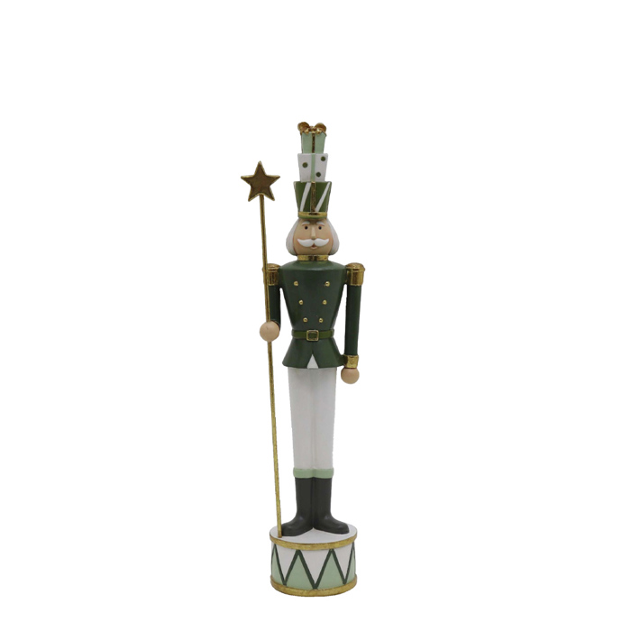 InTheBox - Maison XMAS GREEN SOLDIER M DECO Molubenios Stratiotis Resin Prasinos/Lefkos/Xrusos 9x10x46cm 030483