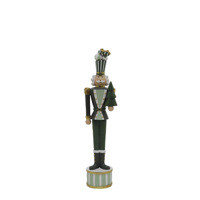 InTheBox - Maison XMAS GREEN SOLDIER S DECO Molubenios Stratiotis Resin Prasinos/Lefkos/Xrusos 9x11x45cm 030484