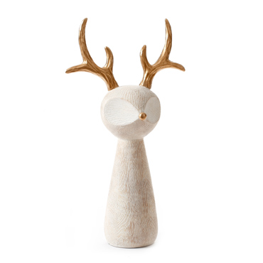InTheBox - Maison XMAS CUTE DEER L DECO Τάρανδος Resin Μπεζ/Χρυσός 23x12x41cm 030488