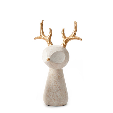 InTheBox - Maison XMAS CUTE DEER M DECO Τάρανδος Resin Μπεζ/Χρυσός 22x12x34cm 030489